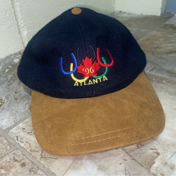Vintage Atlanta 1996 Olympic Suede Hat unisex no official branding leather strap - Picture 3 of 14